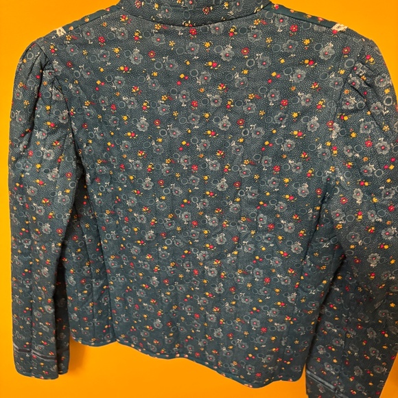 Women’s 70s/80s Vintage Cleveland Street Quilted jacket - Green floral Print - Picture 11 of 14